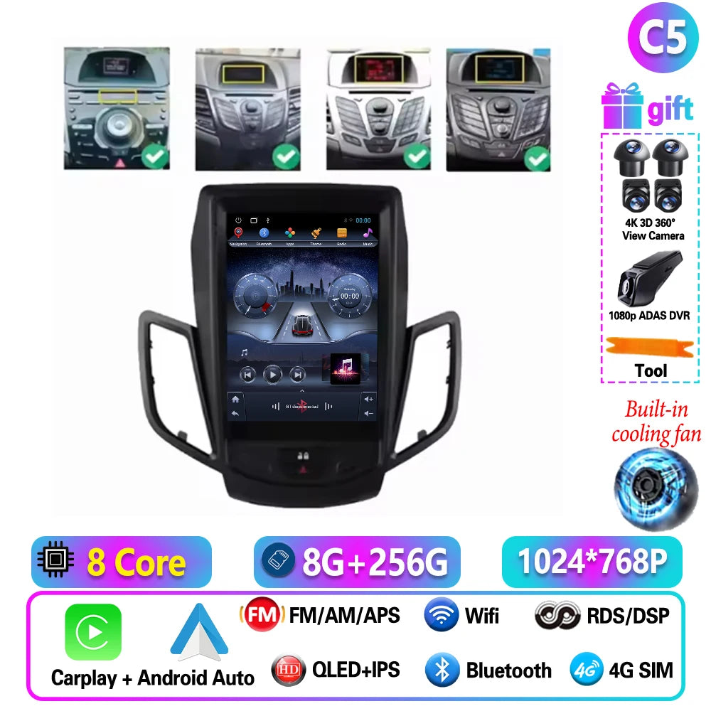 9.7 Inch Wireless CarPlay Android Radio for Ford Fiesta 2009-2017 - image 13