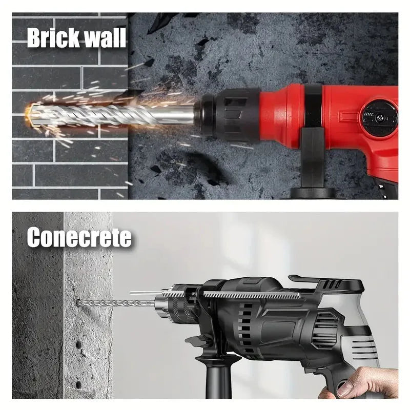 110/160/210/260mm Electric Hammer Drill Bits 5-25mm Cross Type Tungsten Steel Alloy SDS Plus For Masonry Concrete Rock Stone