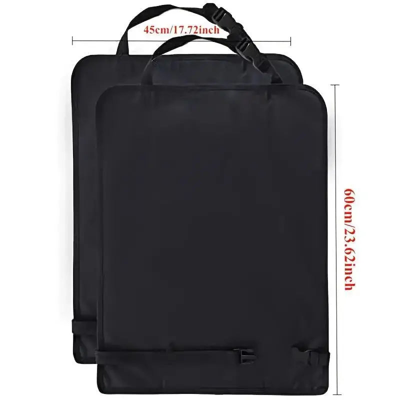 Universal Car Seat Kick Mat Protector 2PCS Waterproof Backseat Cover for Kids Pets Anti Slip Dirty Mud Proof Storage Bag