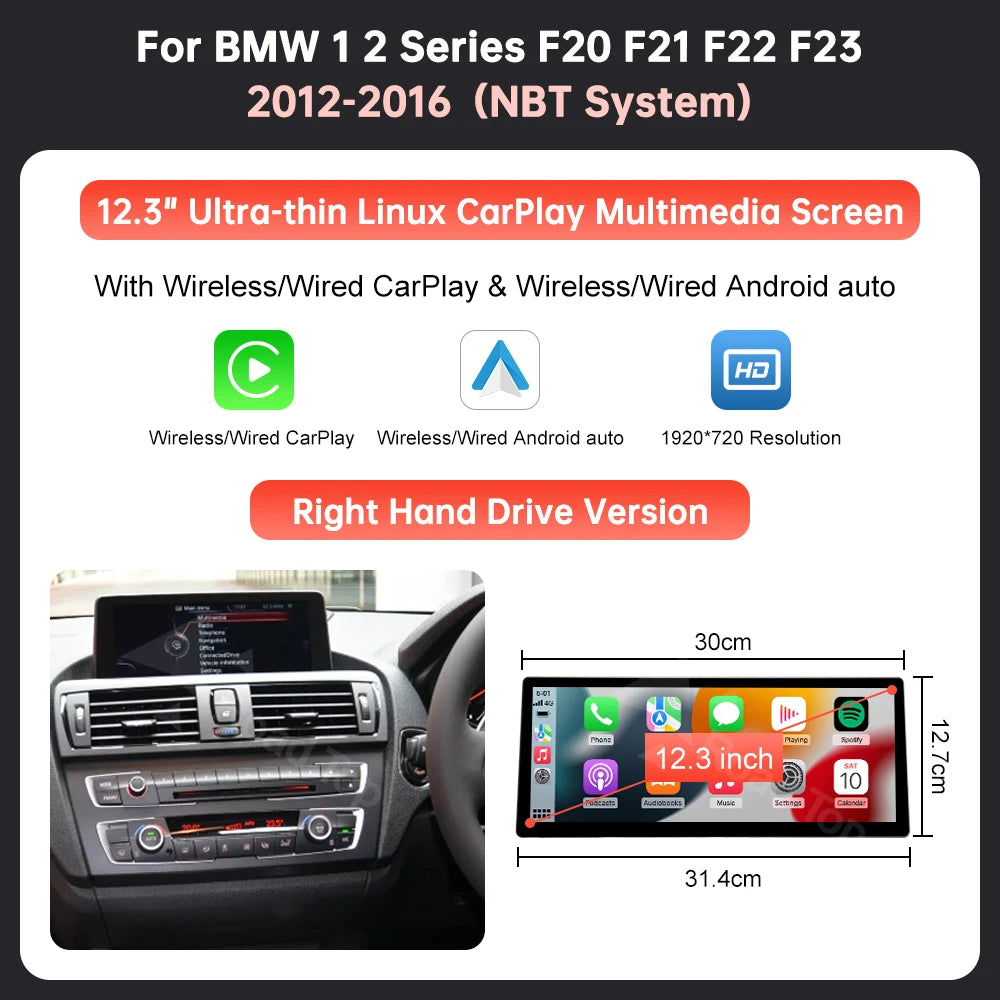 12.3'' Wireless CarPlay Display for BMW 1/2 Series F20/F21 - image 7