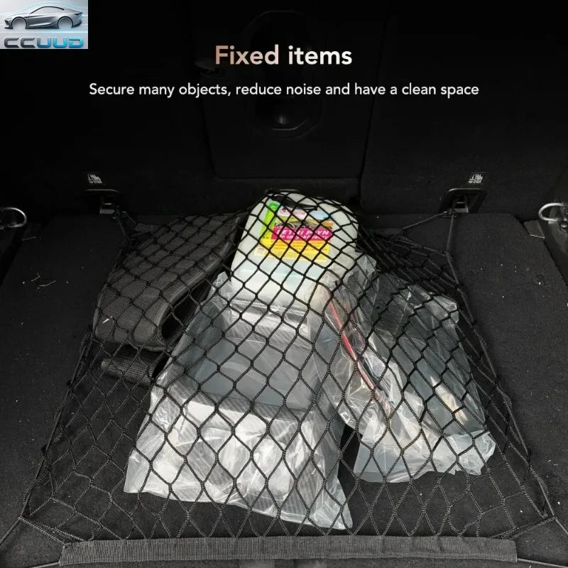 Nylon Car Rear Cargo Net Trunk Storage Organizer - Durable Net for Vehicle Trunk Organization