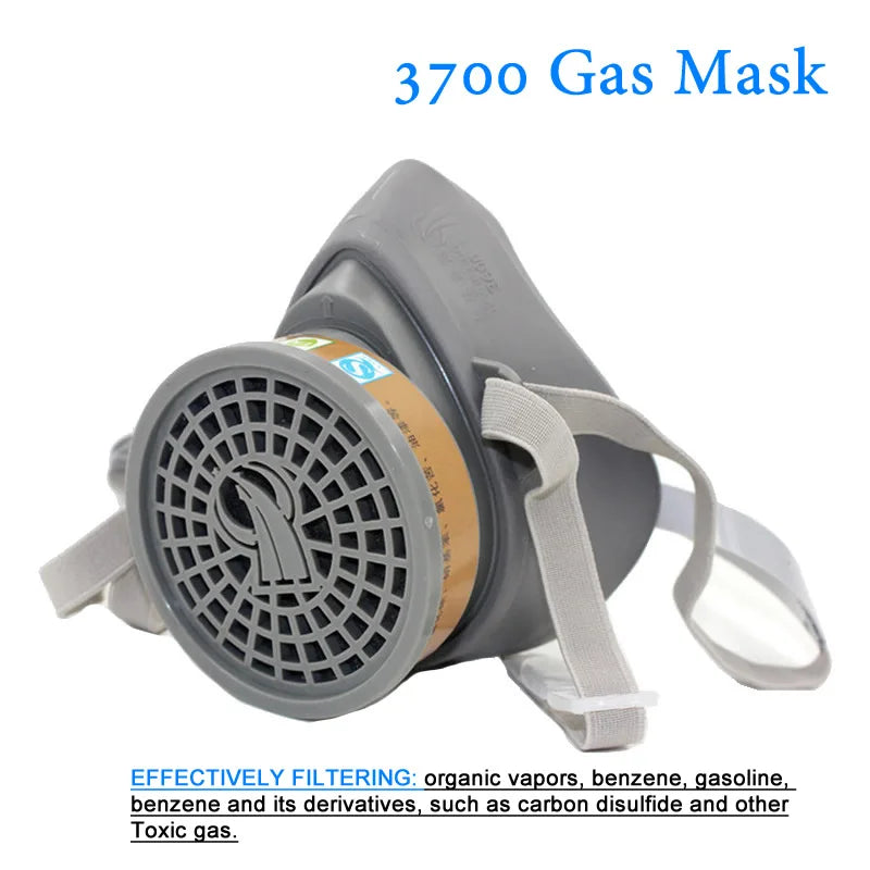 Reusable Rubber Dust Mask Respirator with Cotton Filters for Builders