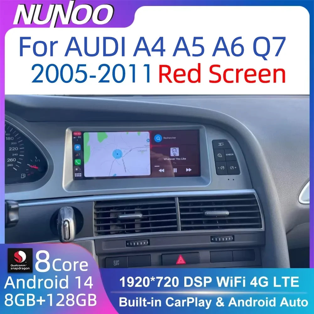Android 14 Multimedia Player for Audi A4 A5 A6 Q7