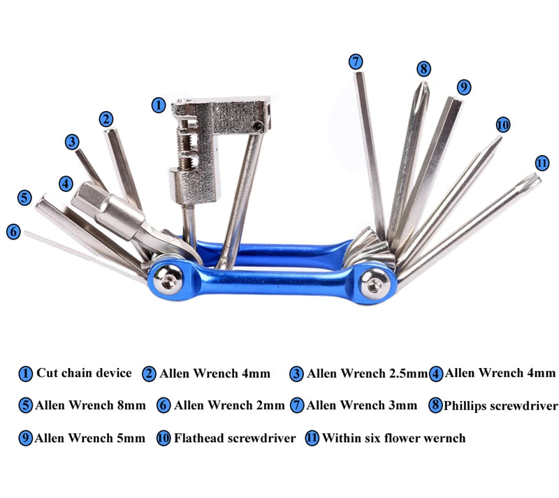 WEST BIKING 11 in 1 Bicycle Repair Tool Multifunction Bicycle Repair Set MTB Road Bike Repair Tools Kit Wrench Screwdriver