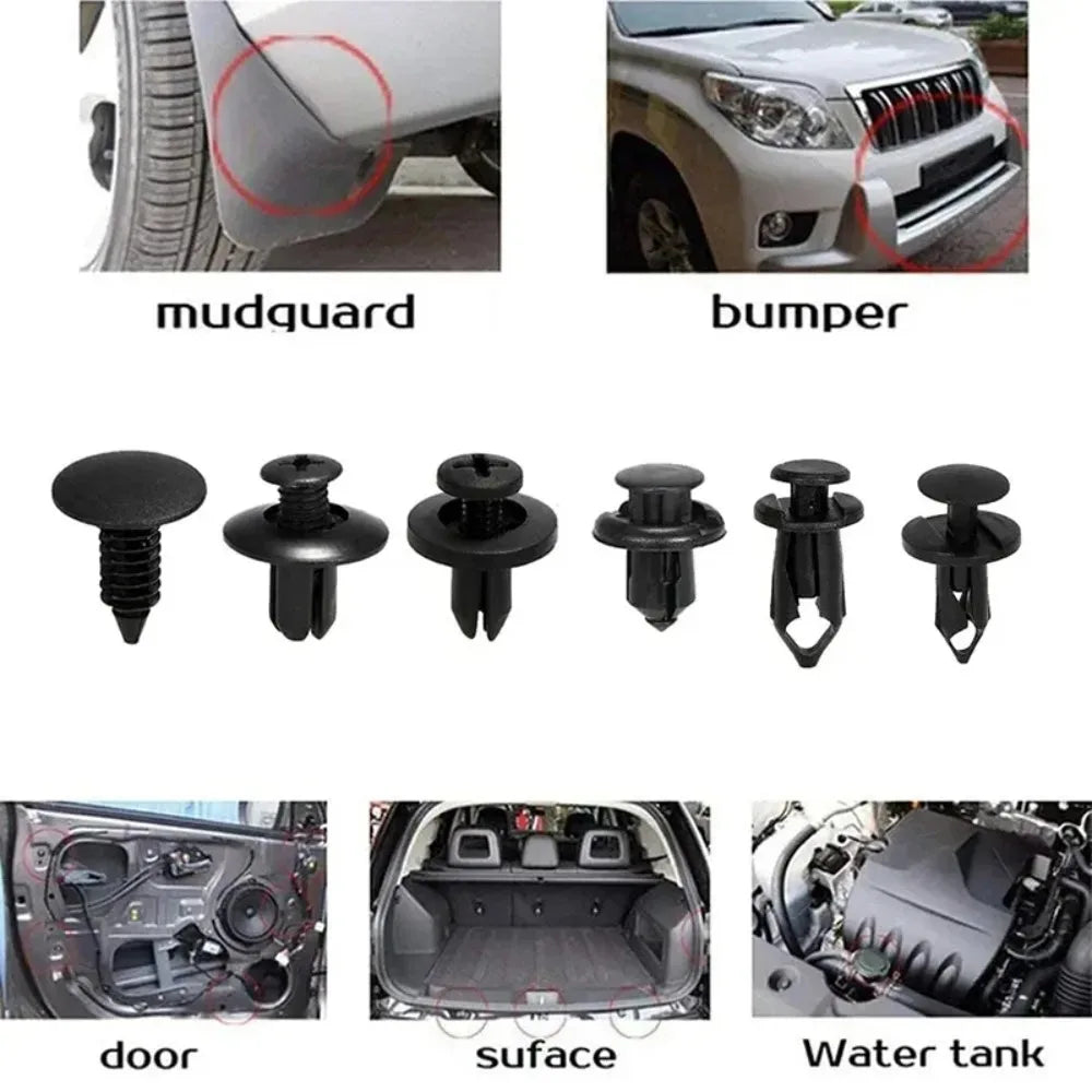 190-Piece Car Fastener Set - ABS Push Rivets, 6 Sizes - image 3