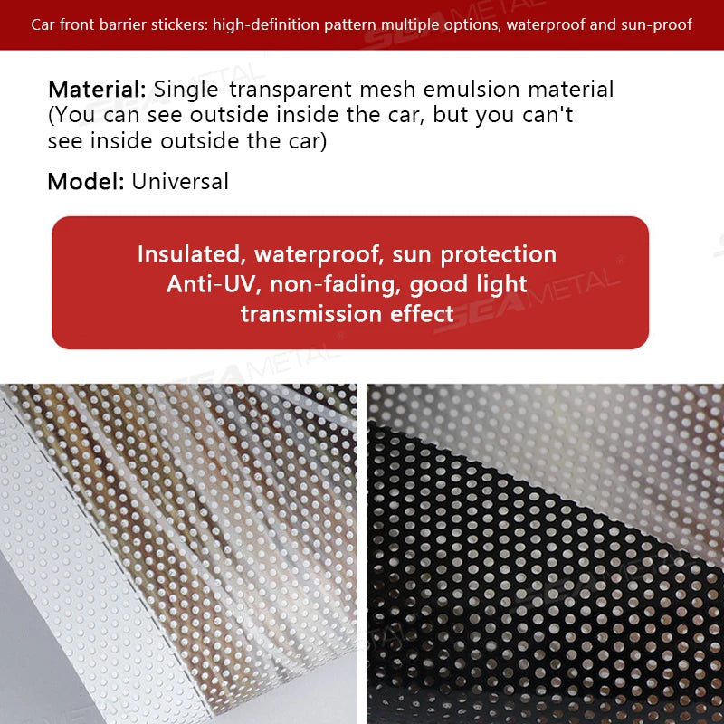 Front Windshield Sun Strip Sticker with Grid Pattern, 59 x 7.9 in