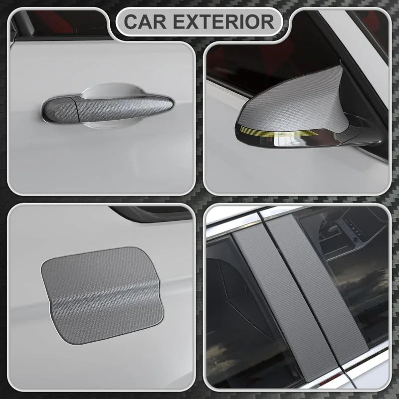3D Grey Carbon Fiber Vinyl Wrap Roll – Self-Adhesive Air Release - image 2