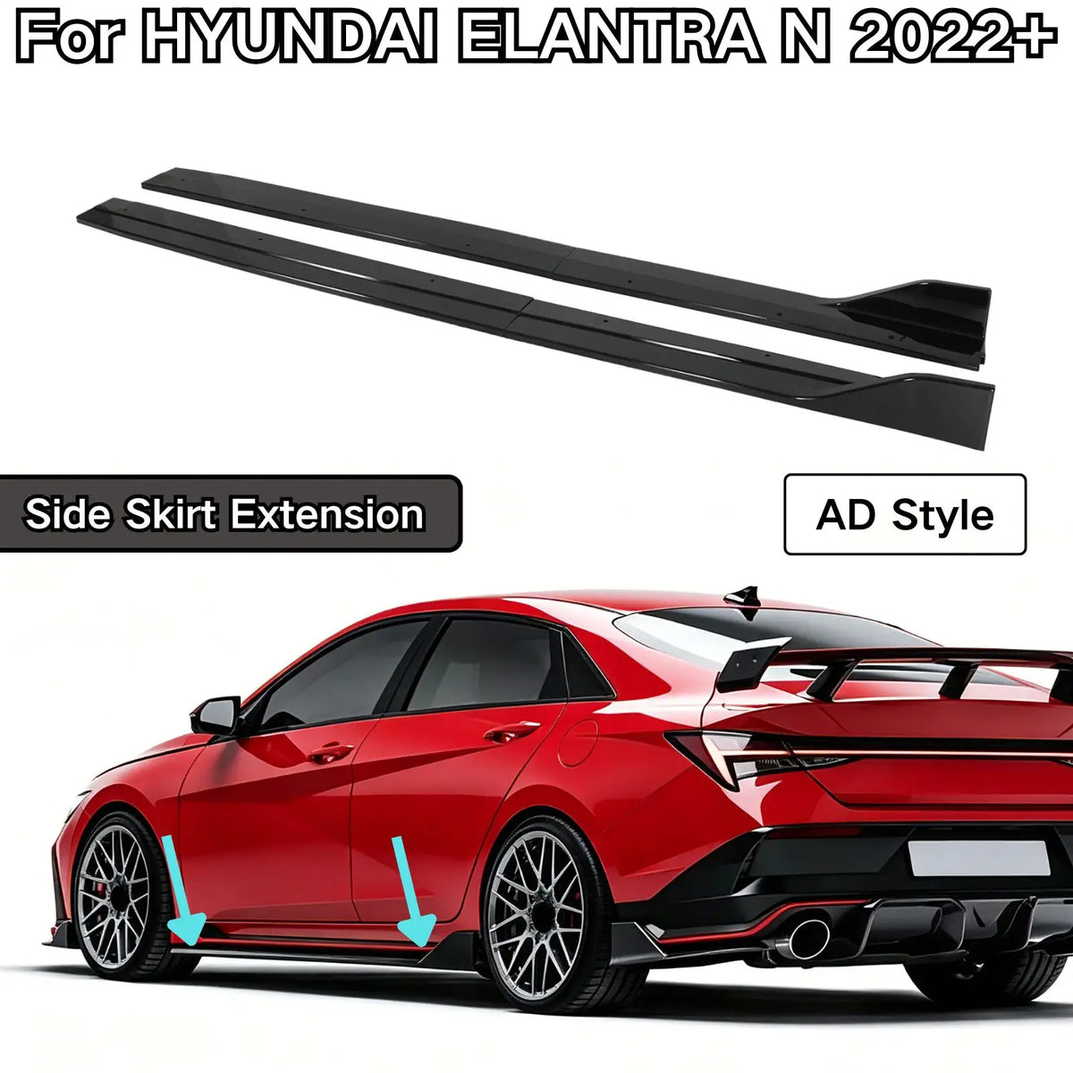 Side Skirt Extension Set for Hyundai Elantra N 2022 Onward - view 7
