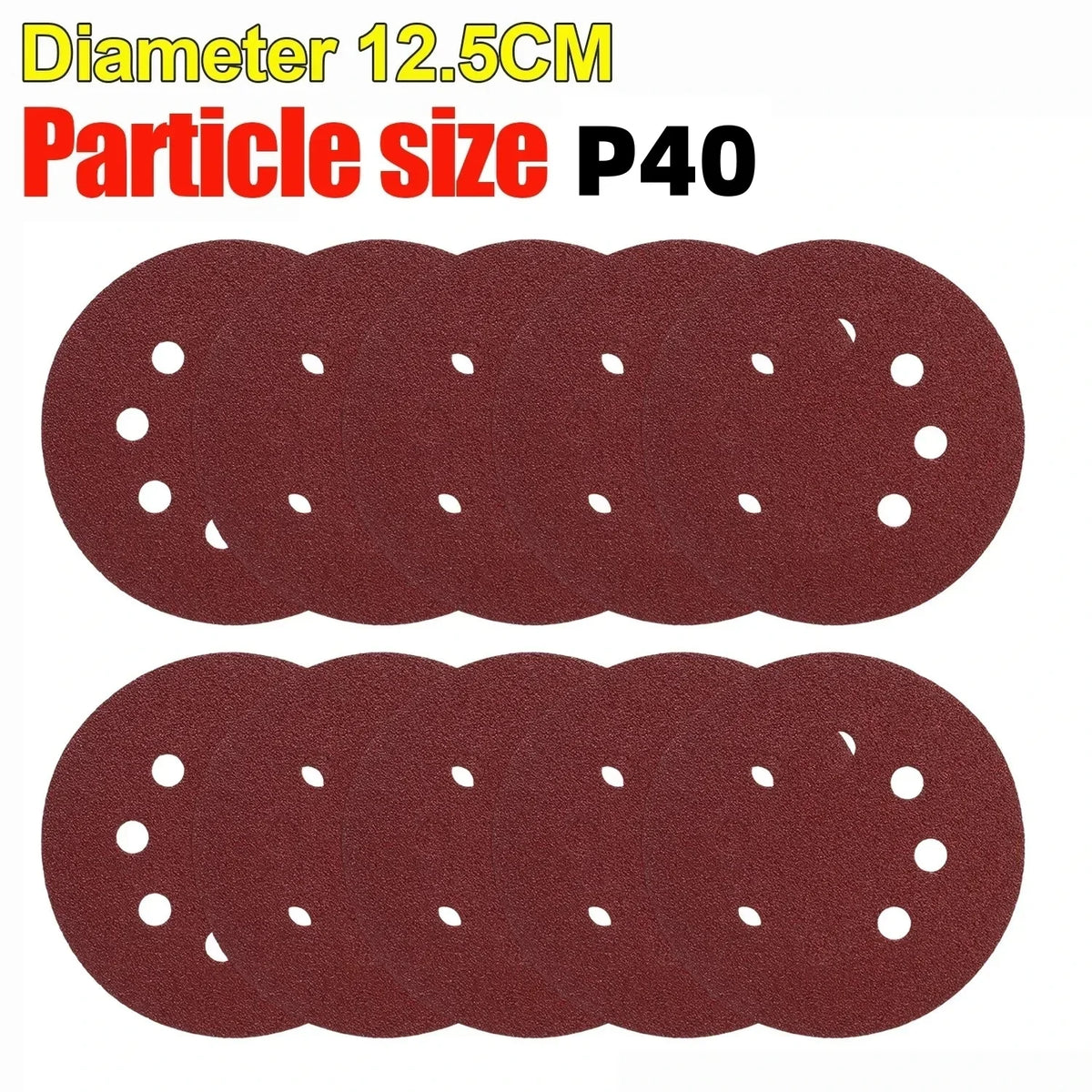 Universal 8-Hole 125mm Sanding Discs for Metal Wood and Glass 40-3000 Grit