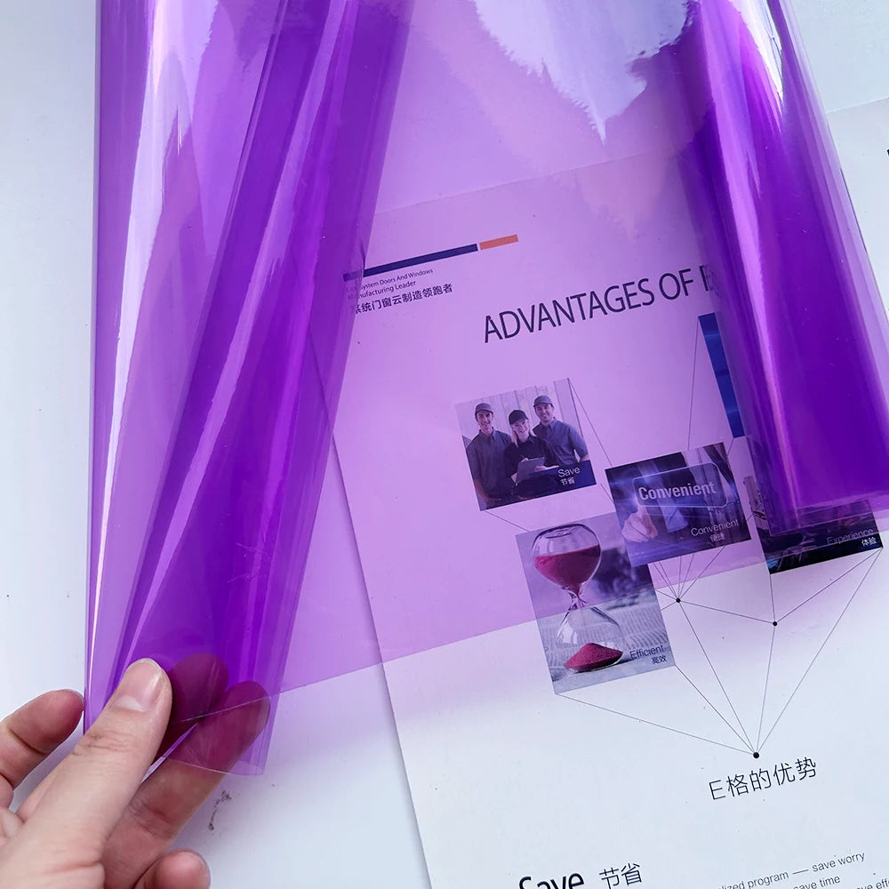 Light Purple Car Headlight Taillight Protection Film 30x200cm