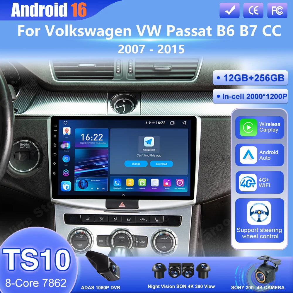 Android Car Stereo with CarPlay for VW Passat B6/B7 CC 2007-2015