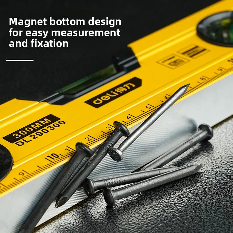Spirit Level Magnetic Torpedo Level Tool with 3 Vials Aluminum Shockproof Bubble Level High Visibility Durable Measuring Leveler