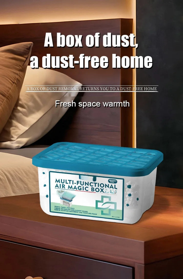 Moisture absorber box with deodoriser, damp and odour control for bathrooms and closets