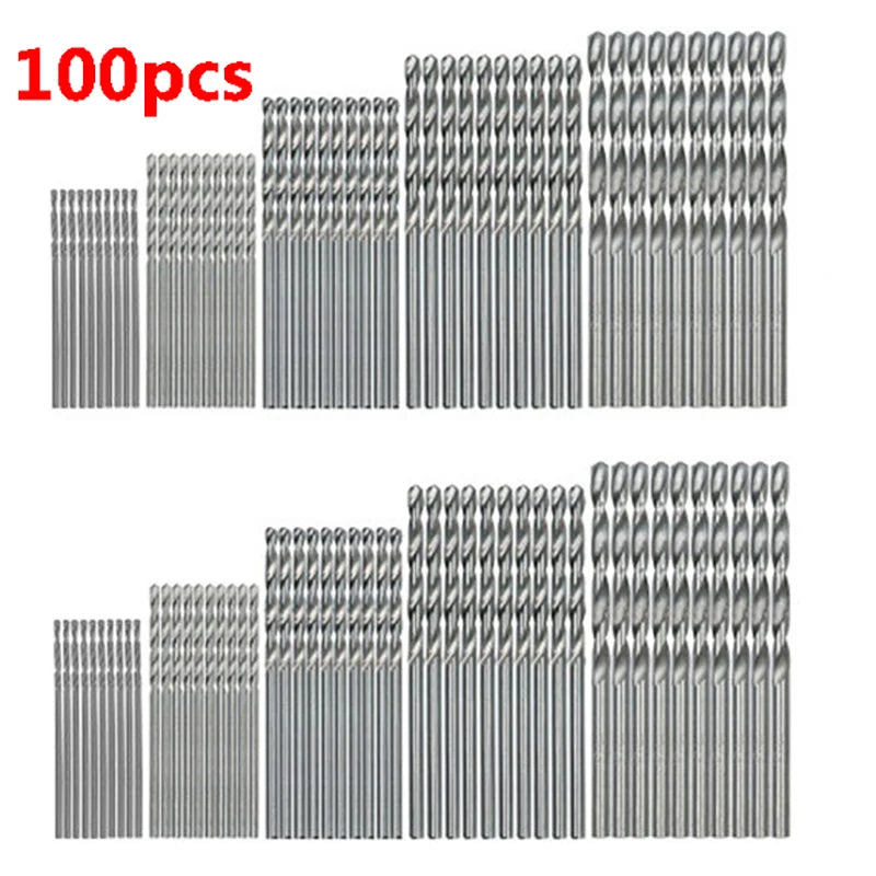 Titanium Coated HSS Drill Bit Set 1-3mm, 50/100 Pcs