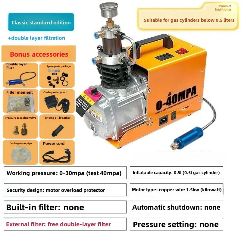 Water-Cooled High Pressure Electric Air Pump 30MPA 40MPA Portable Compressor