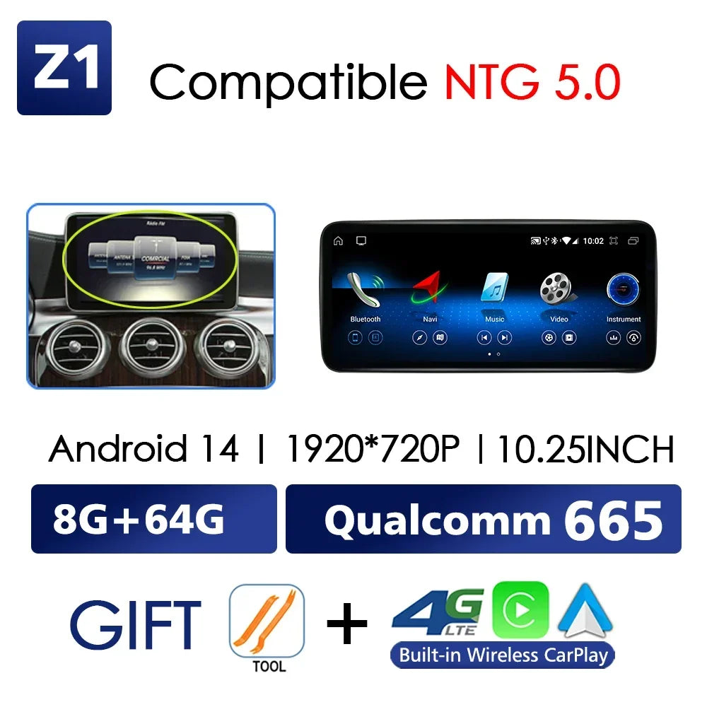 Wireless CarPlay Android Auto Screen for Mercedes C-Class W205 - image 8