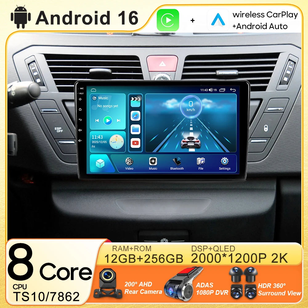 9 Inch Android 16 Car Stereo GPS for Citroen C4 Grand Picasso