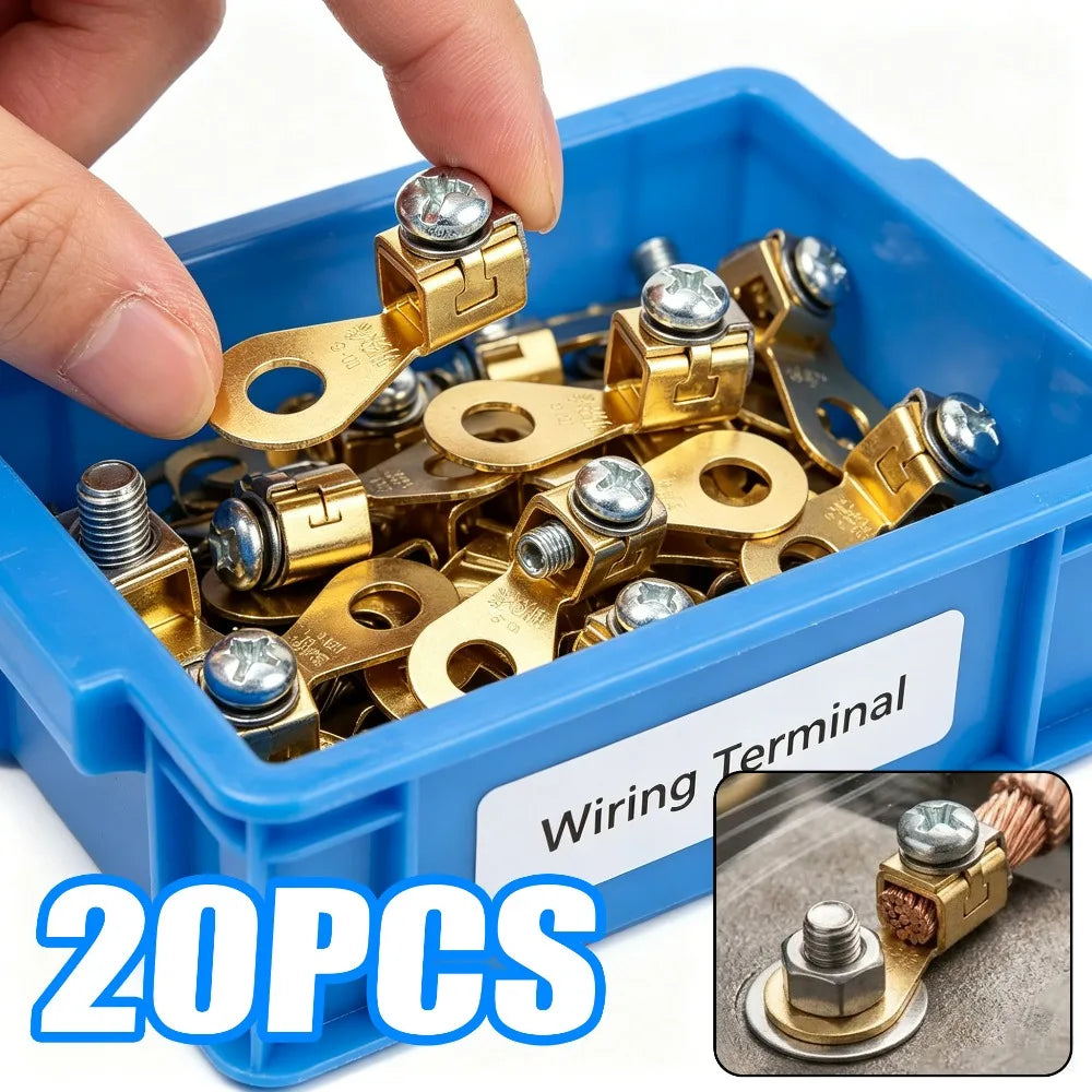 Solderless Copper Battery Cable Terminal Connectors, 6mm Hole