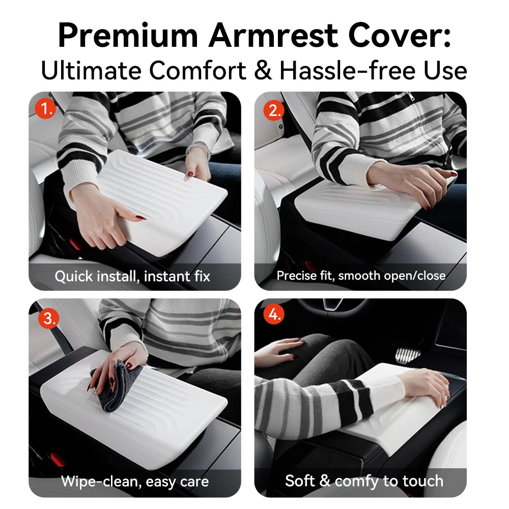 Armrest Cover for Tesla Model Y Juniper, Model YL and Model 3 Highland