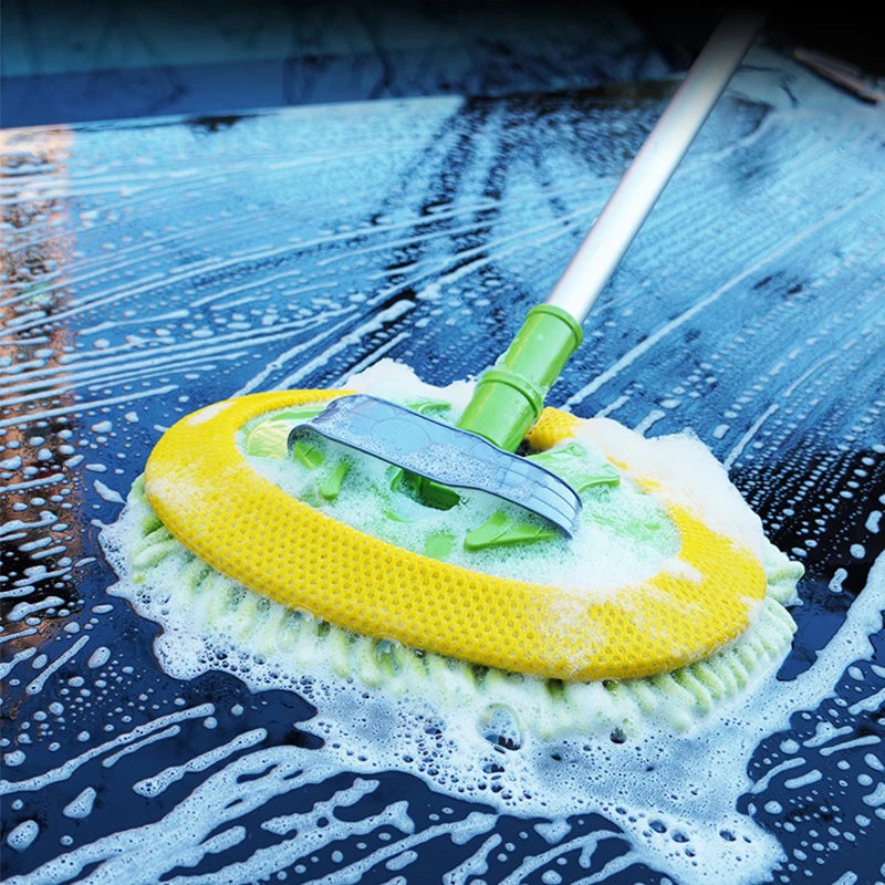 2-in-1 Telescoping Car Wash Mop and Chenille Wash Mitt