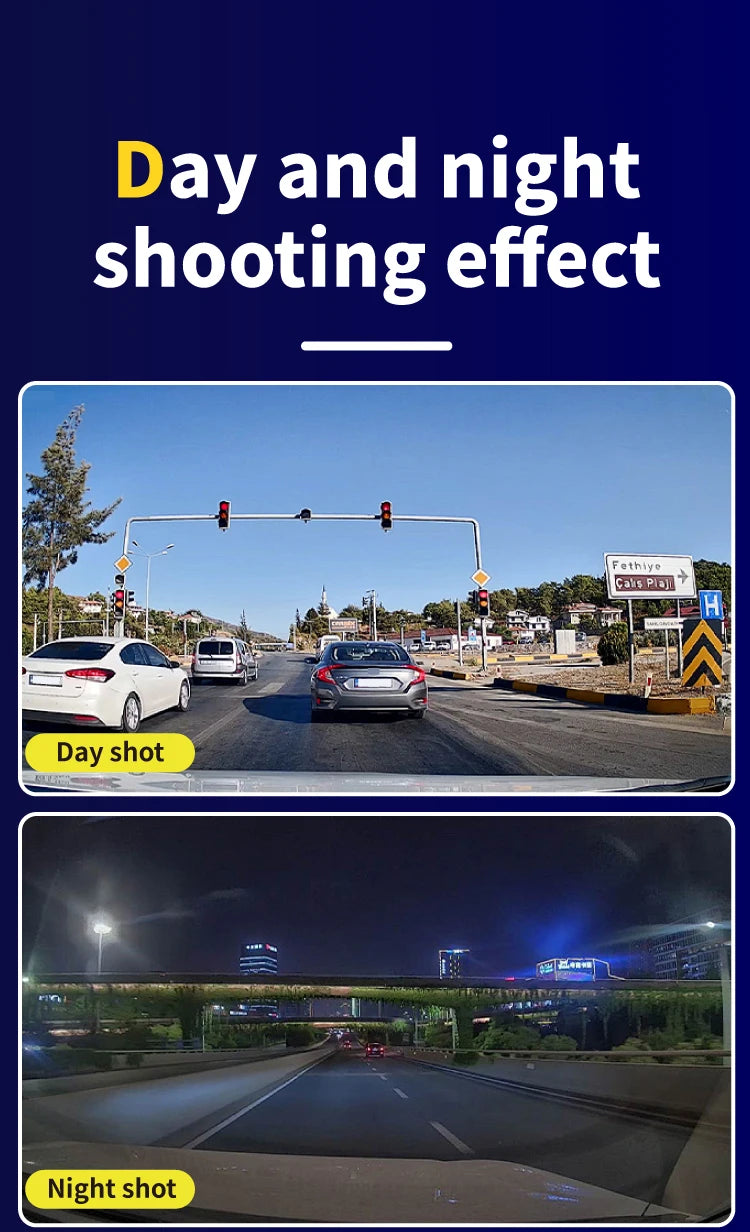 3-Camera Dash Cam with Front, Interior, and Rear Views