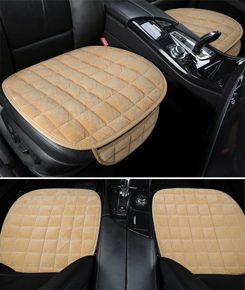 Plush Winter Car Seat Cushion with Anti-Slip Backing