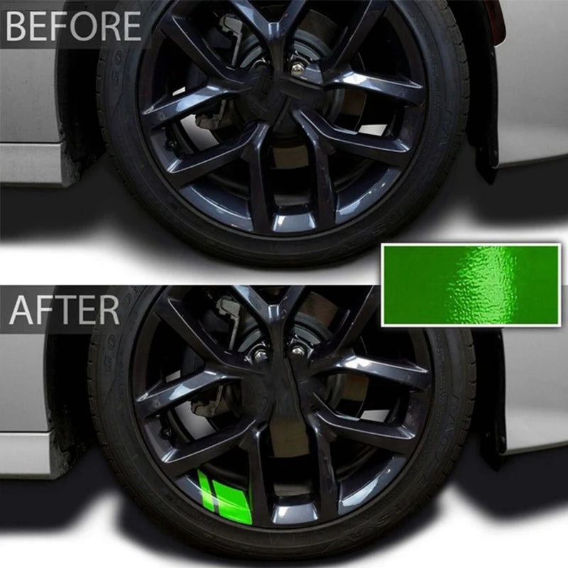 6Pcs Car Wheel Hub Reflective Sticker Auto Wheel Rim Decals Stripe Warning Stickers Automotive Tire Decorative Accessories
