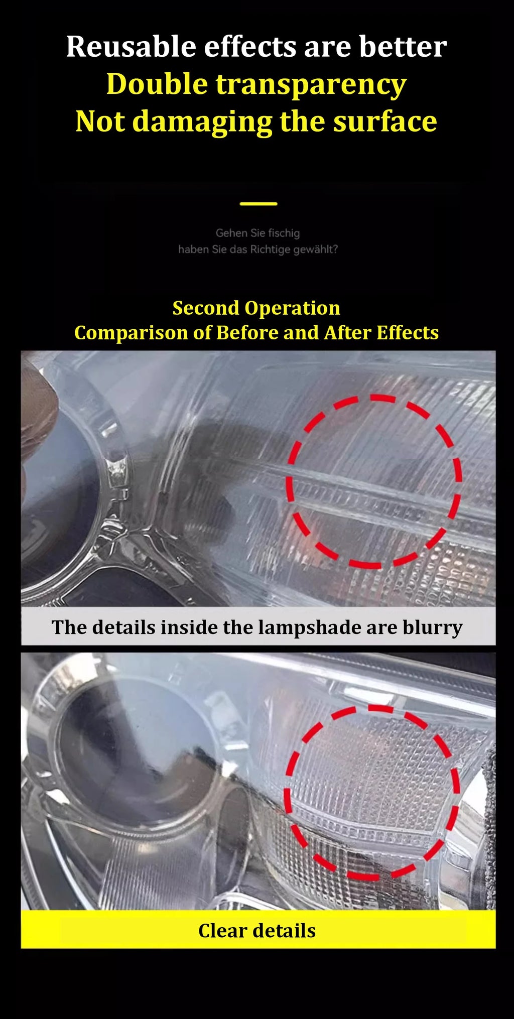 Headlight Restoration Liquid for Yellowed and Hazy Headlights