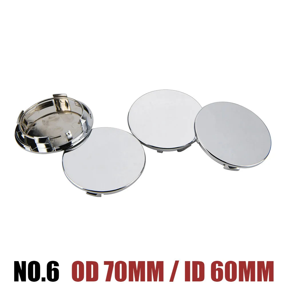 Universal Blank Wheel Center Caps, No Logo, Set of 4