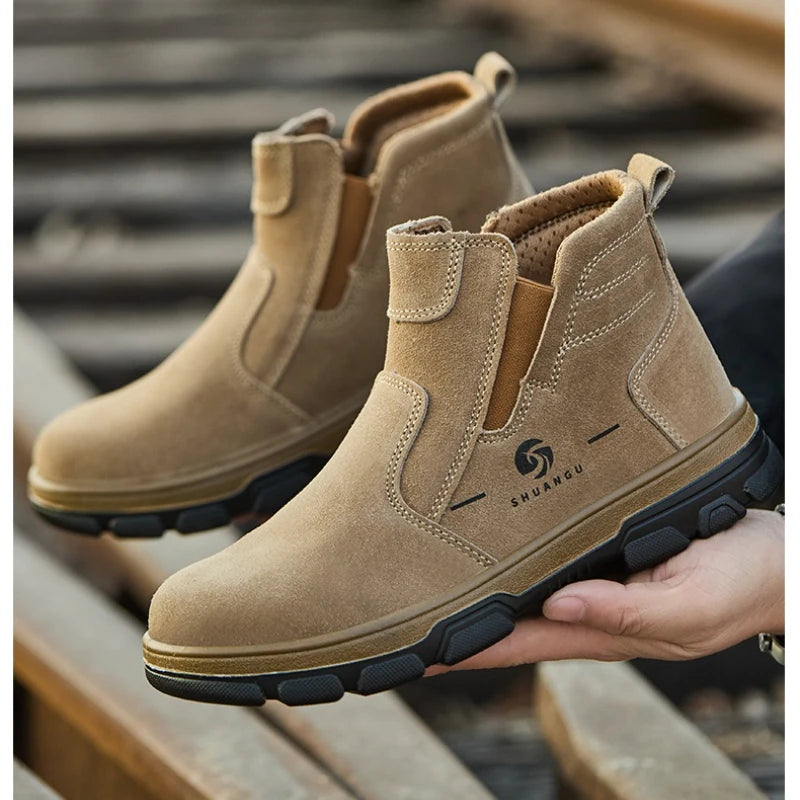 Steel Toe Cap Working Boots Anti-Puncture Work Shoe for ManIndestructible Work Shoes Outdoor Work Shoes Safety Boots for Men