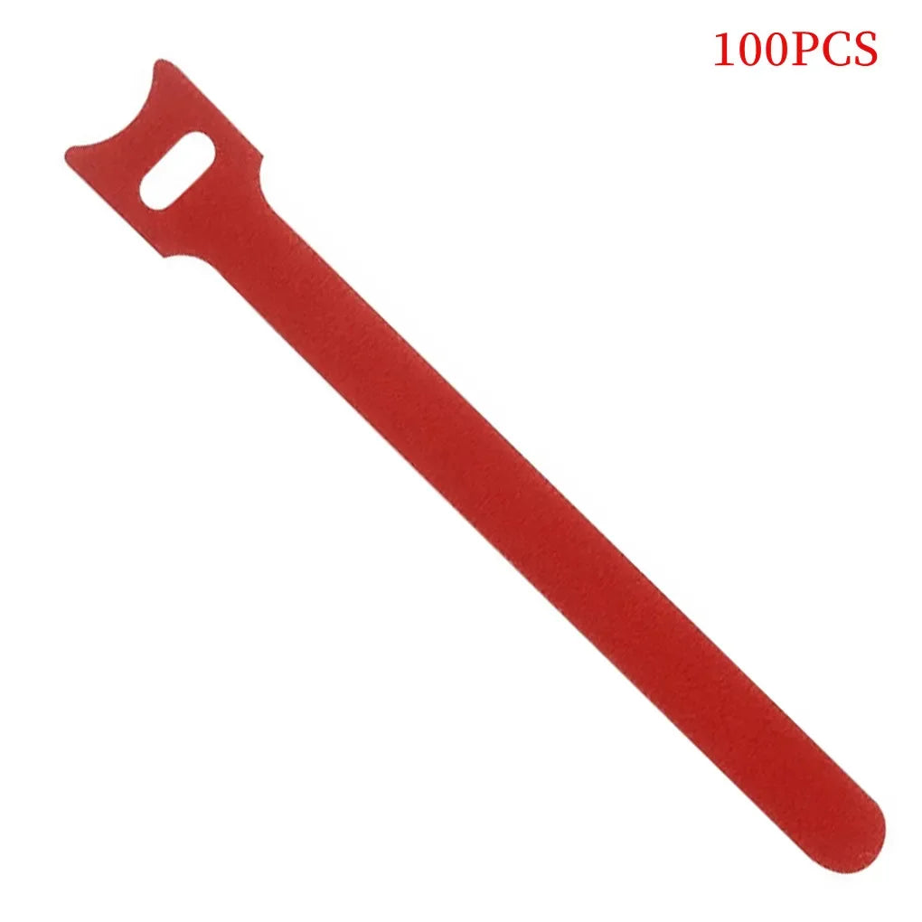 50pcs/100pcs Releasable Reusable Colored Cable Ties Nylon Loop Wrap T-type Zip Ties