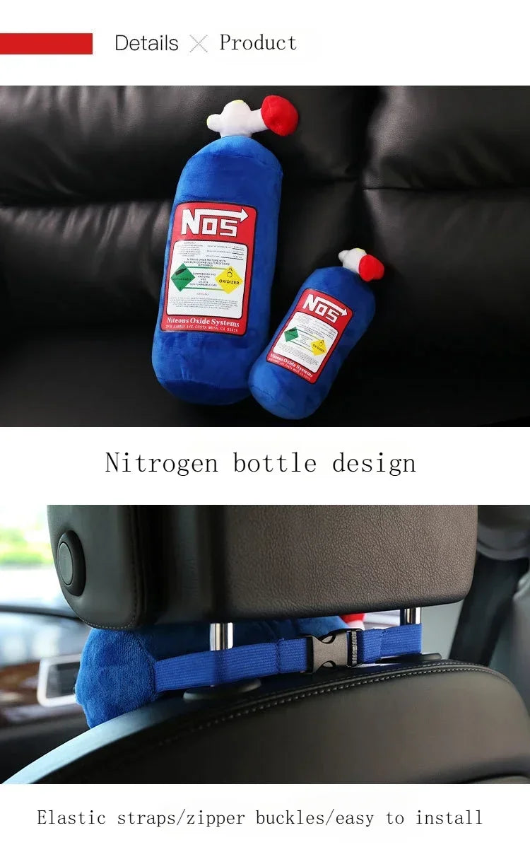Nitrous Bottle Style Plush Car Neck Pillow and Headrest Cushion