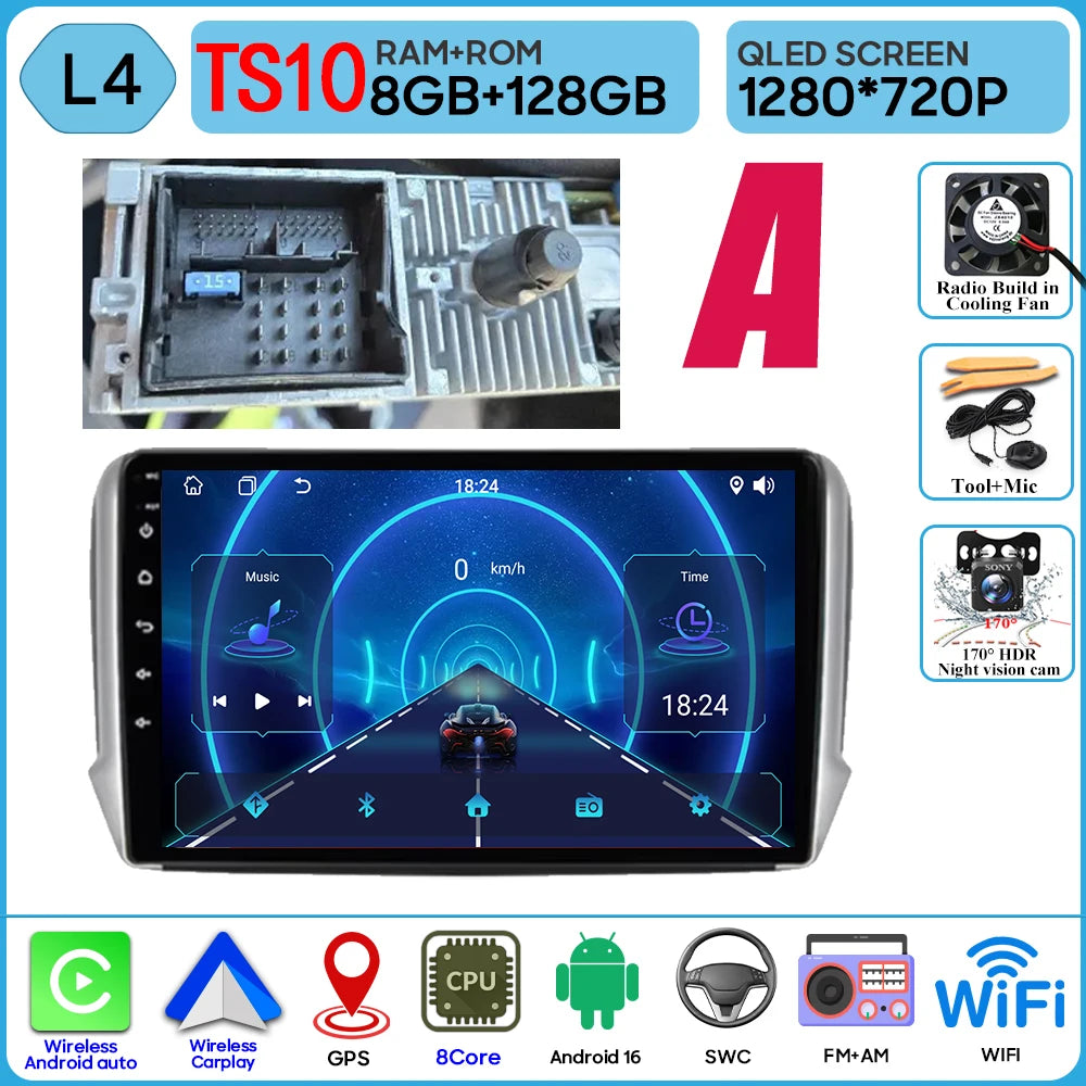 Peugeot 2008/208 10" Android 16 GPS Navigation Stereo (2012-2018) - image 29