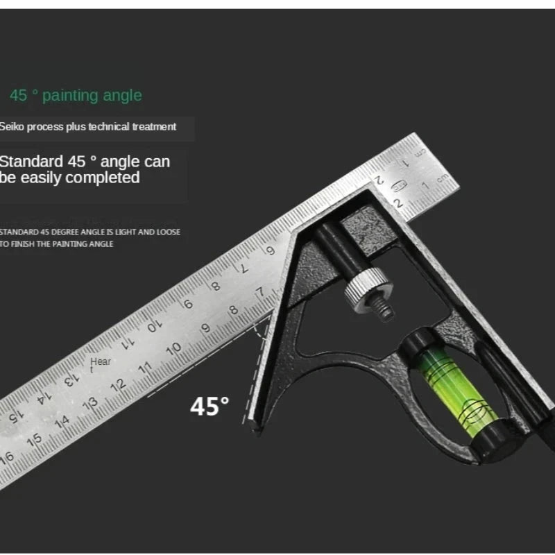 300mm Angle Combination Ruler Square – Woodworking Level