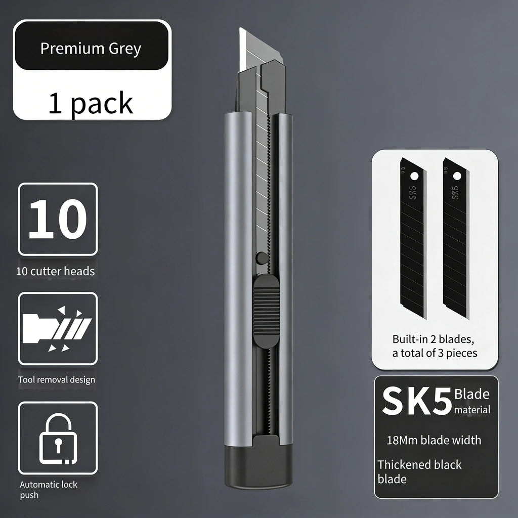 Large Stainless Steel Utility Knife - Heavy-Duty Cutter for Wallpaper, Unboxing, Crafts & Paper Cutting