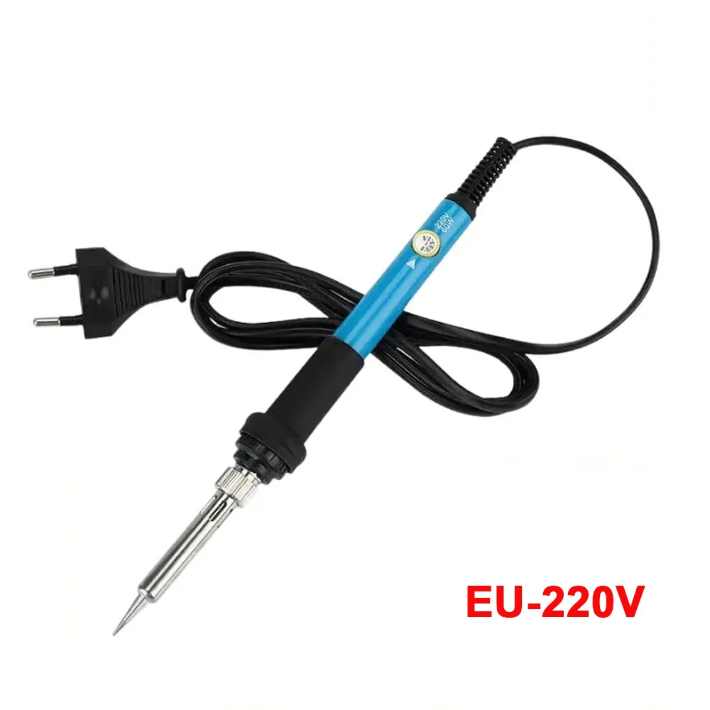 15pcs Kit 220V 60W Soldering Iron Kit 450°C Adjustable Temperature Welding Tool Set With Solder Sucker Tin Wire EU PLUG