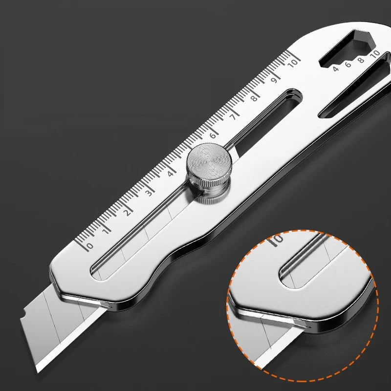 Stainless Steel Box Cutter18MM Retractable Utility Knife Heavy Duty  нож 6 In 1 Multifunctional Pocket Knife Couteau Stationery