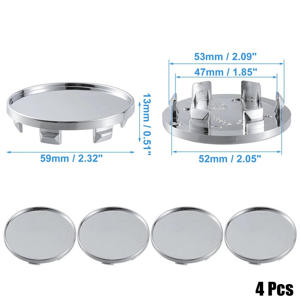 X Autohaux Universal Wheel Center Caps, 53-75mm 4-Pack - image 29