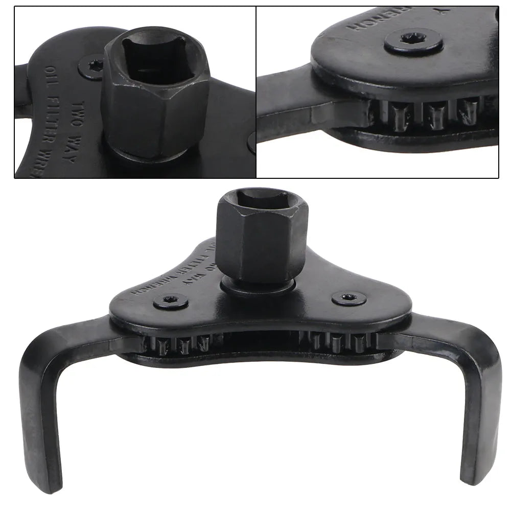 Oil Filter Wrench Tool Set With 3 Jaw Uninstall Removal Key From 2-1/2 Inch to 4.5 Inch Oil Filter Wrench