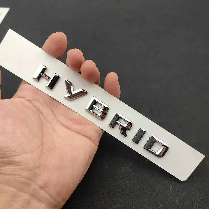 ABS Chrome Hybrid Letter Trunk Badge Emblem for Cars - view 2