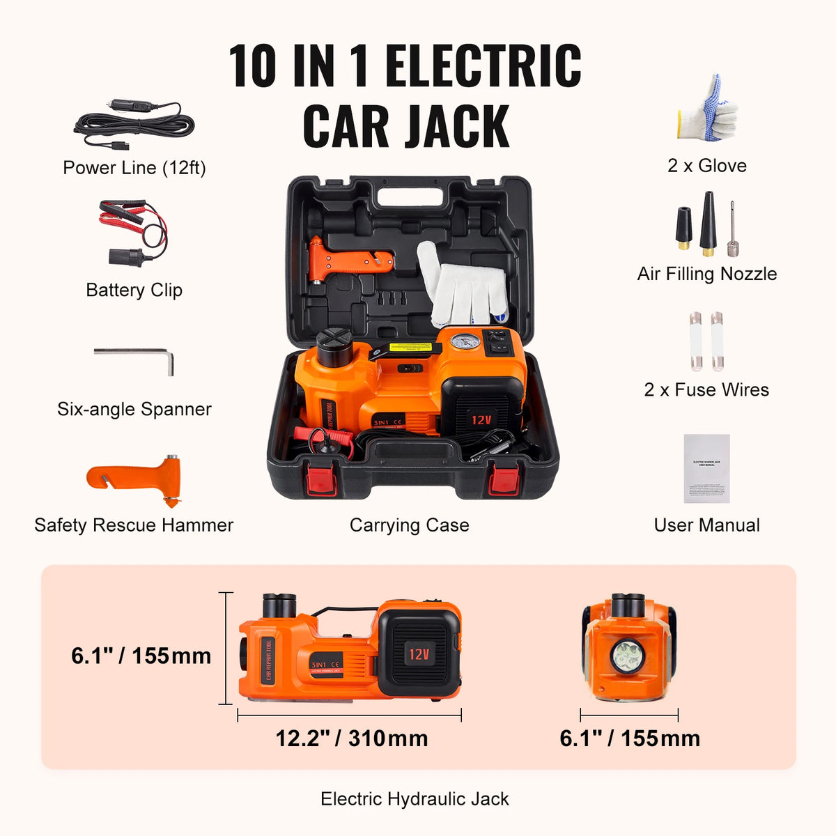 5 Ton Electric Scissor Car Jack - Portable 12V Auto Lift - image 7