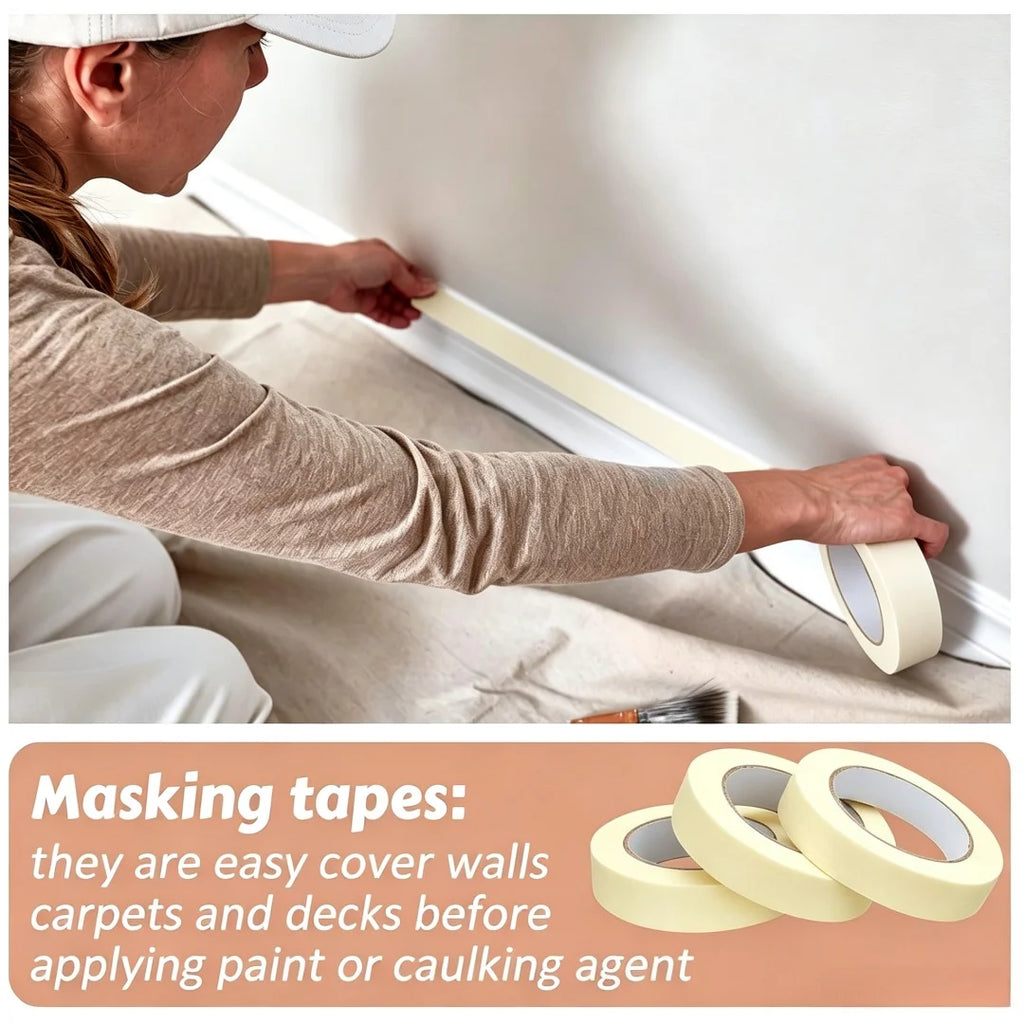 Masking tape, a universal tape used for classrooms, labels, crafts，offices, and school projects，easy to tear and clean to remove