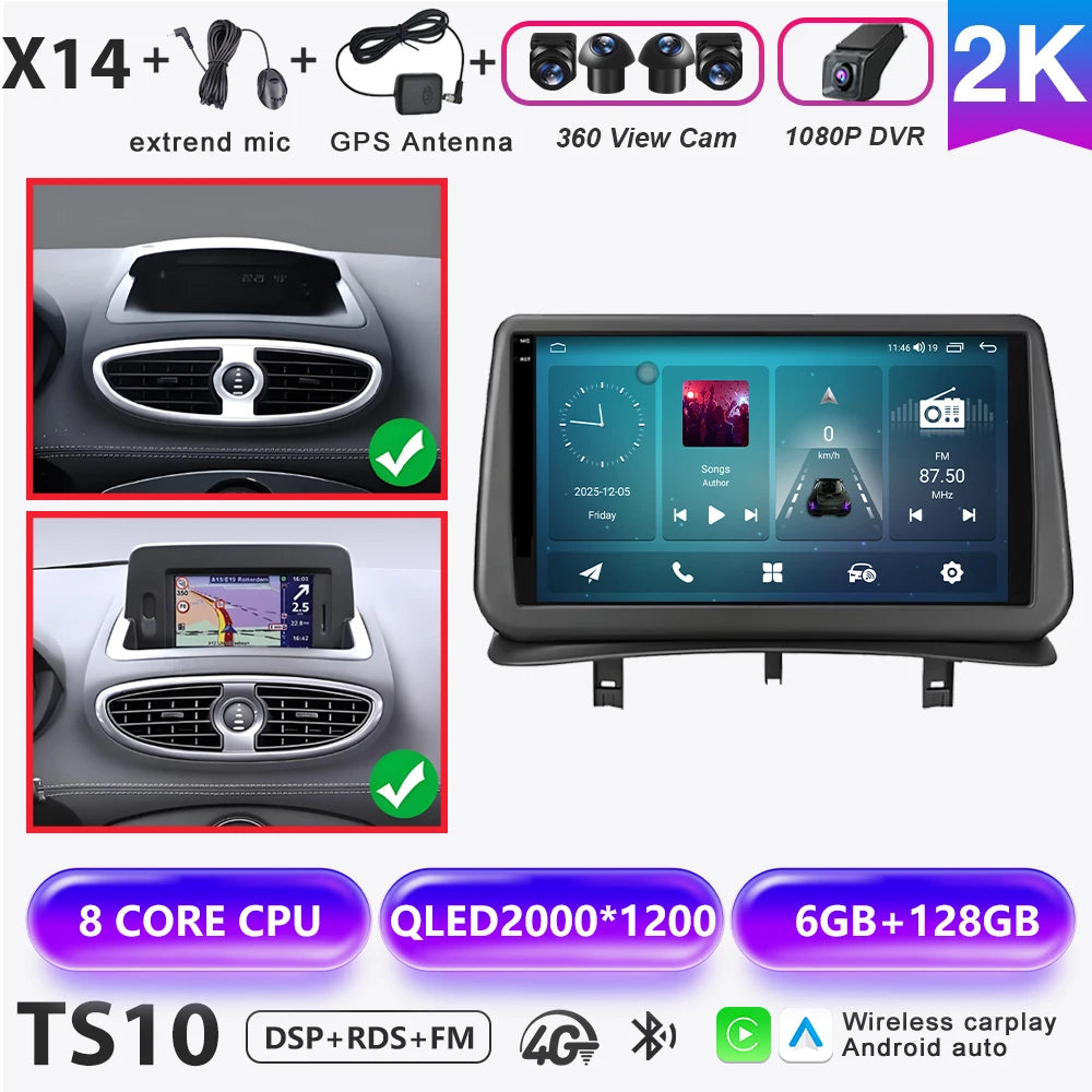 Renault Clio 3 Android 16 Car Multimedia Player with CarPlay - image 10