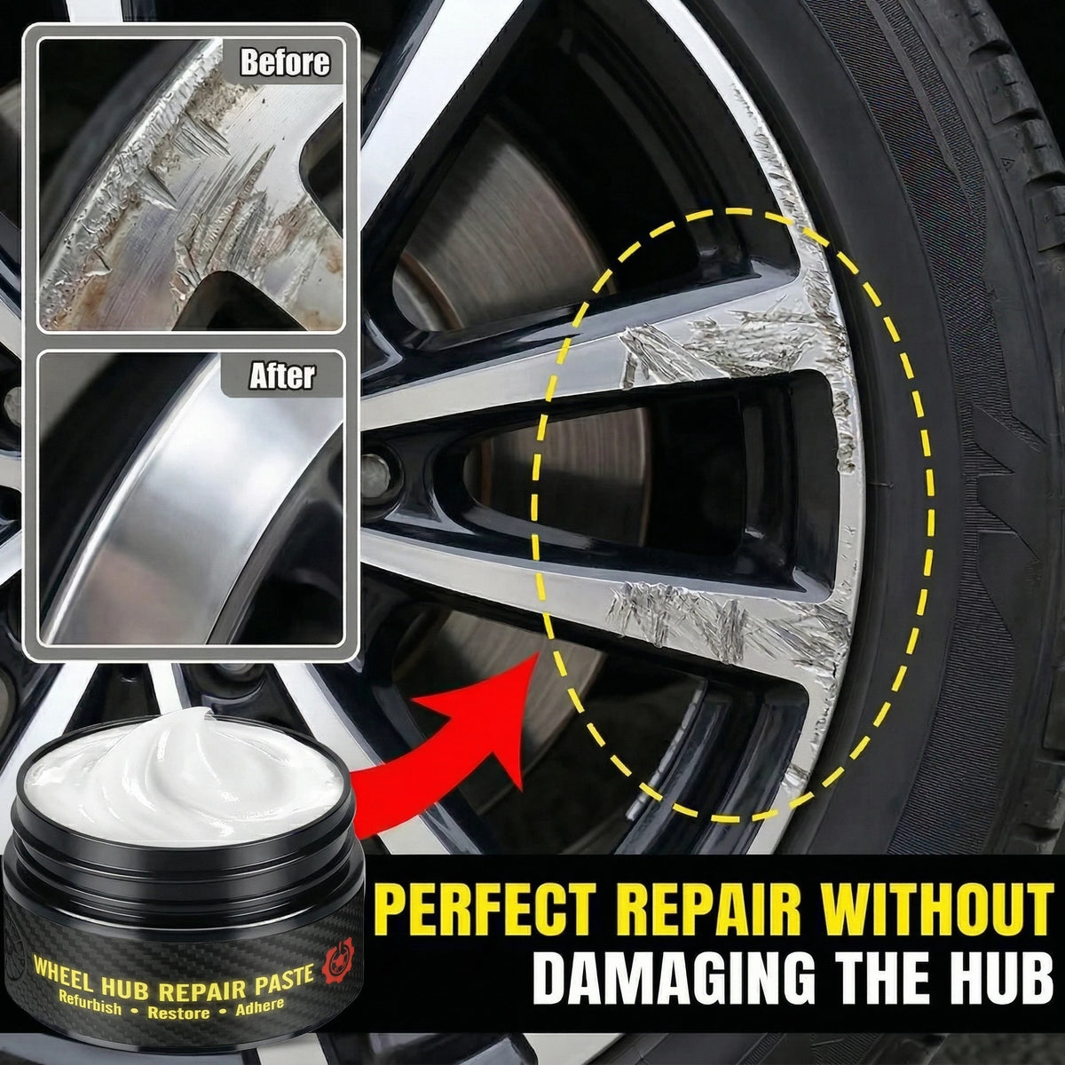Aluminum Alloy Wheel Rim Scratch Repair Paste – Restore Car Wheels