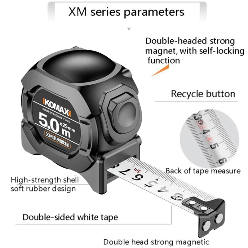 High-Grade Stainless Steel Digital Tape Measure 10m Industrial Grade Double-Sided Tape Measure With Magnetic Self-Locking Tape