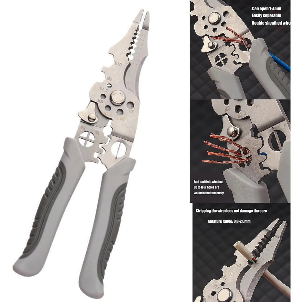 Multi-Purpose Wire Stripper & Crimping Tool with Wire Pliers