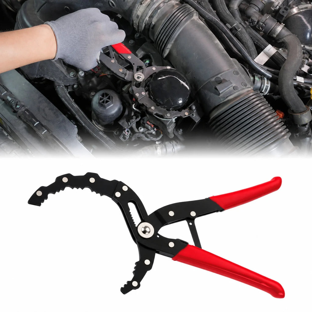 1pc Oil Filter Wrench Quick Adjustable 12" Oil Filter Pliers One-Hand Use Oil Filter Removal Tool for Cars Motorcycles & Trucks