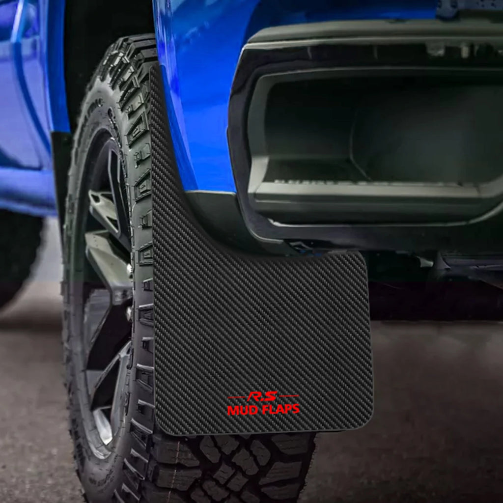 Car Universal Black RED Carbon Fiber Effect Splash Guards Mud Flaps Molded Mudguards Fender Cover Front Rear Styling Accessories