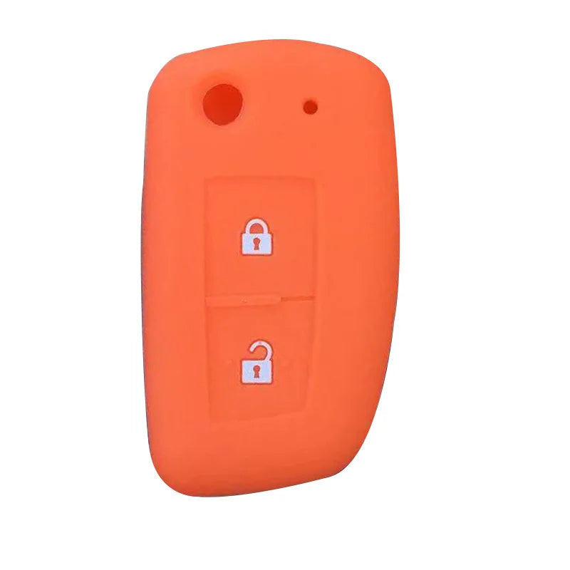 Silicone 2-Button Flip Key Cover for Nissan Qashqai J11, X-Trail & More