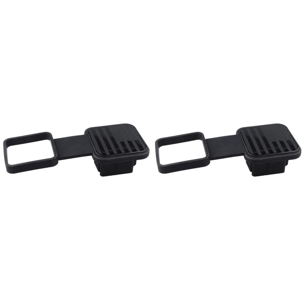 2PC-Trailer Hitch Receiver Cover Plug Waterproof Tube CapProtector Dustproof Trailer Hitch Cover 2Inch Receiver Auto Square Plug